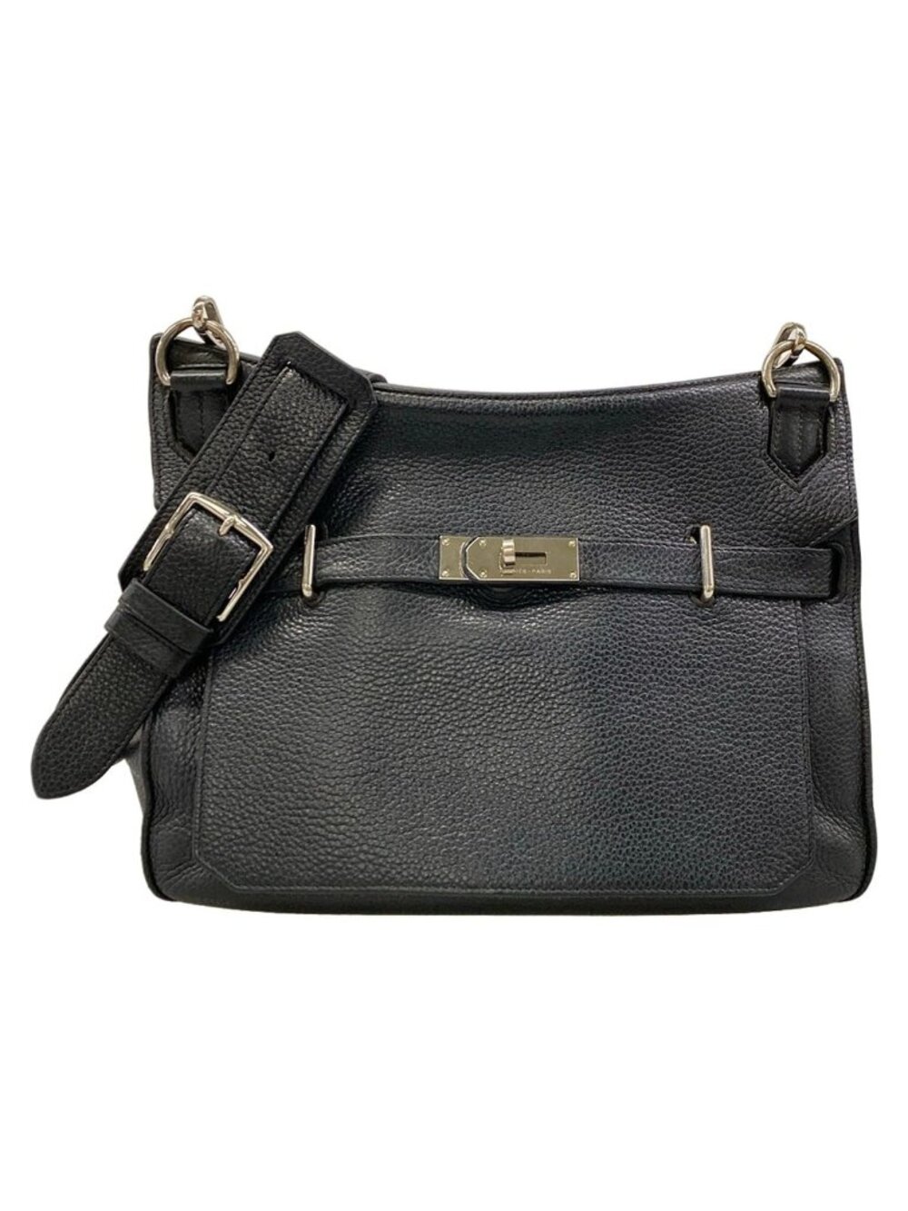 Hermes Shoulder Bag Jypsiere 34 Black Silver